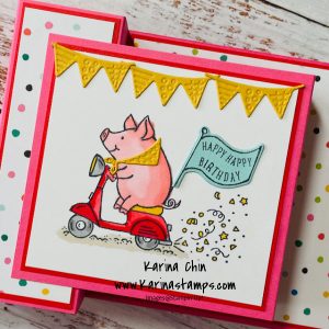This Birthday Piggy Fancy Fold Card - Karina Chin, Stampin' Up ...