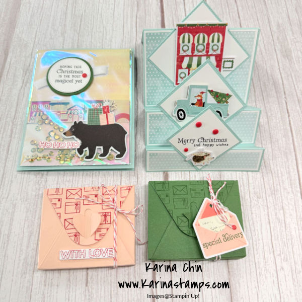 Triple Diamond Step Card with the North Pole Delivery Suite