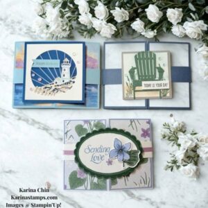 Easy Pop Out Gate Fold Card Tutorial featuring Stampin' Up! Waterside ...