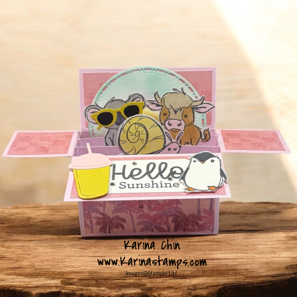 Card in a Box Tutorial Featuring the Splash & Relax and Wild Bunch Stamp Sets